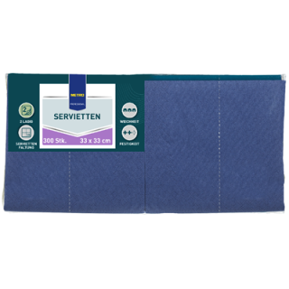 METRO PROFESSIONAL Servietten Dark Blue 33 x 33 cm 1/4 Falz 2-lagig 300 Stück